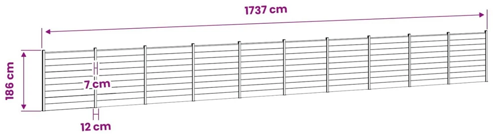 Tvoros rinkinys 1737 x 186 cm WPC ir aliuminis Pilka