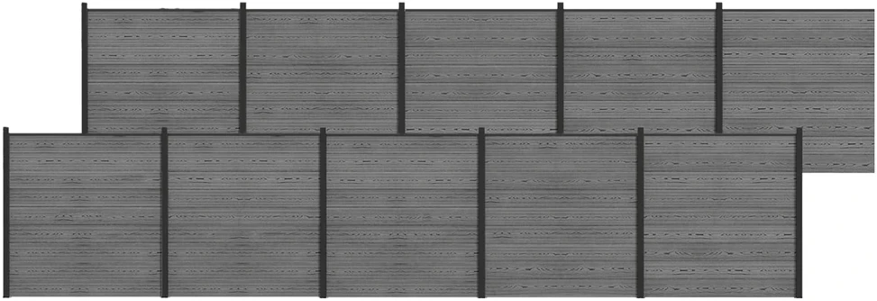 Tvoros rinkinys 1737 x 186 cm WPC ir aliuminis Pilka