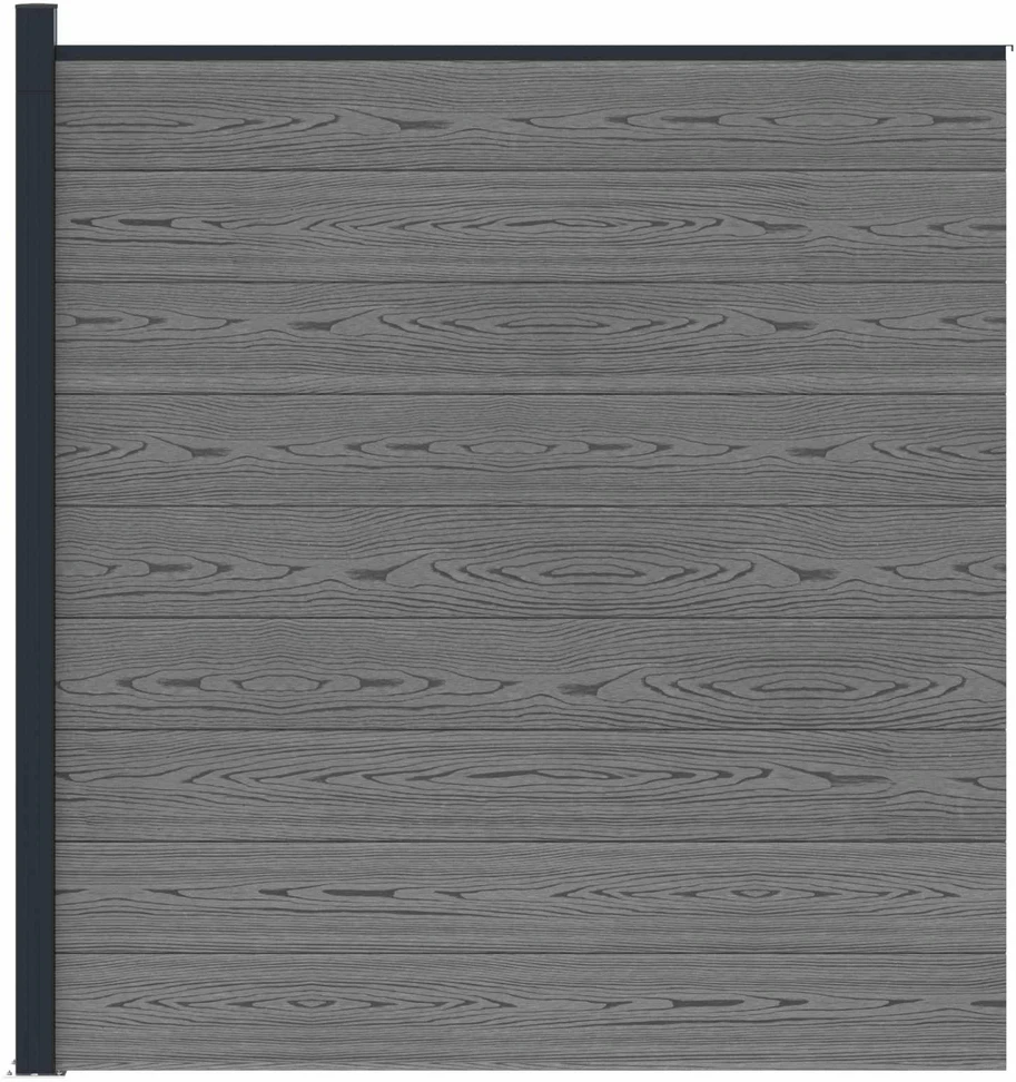 Tvoros rinkinys 175 x 186 cm WPC ir aliuminis Pilka