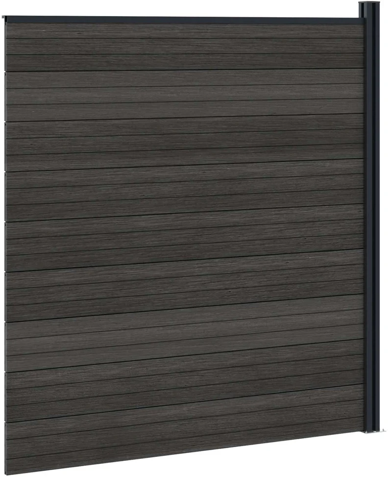 Tvoros rinkinys 175 x 186 cm WPC ir aliuminis Juoda