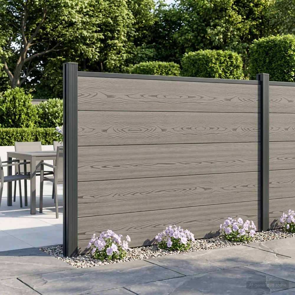 Tvoros rinkinys 180 x 105 cm WPC ir aliuminis Pilka
