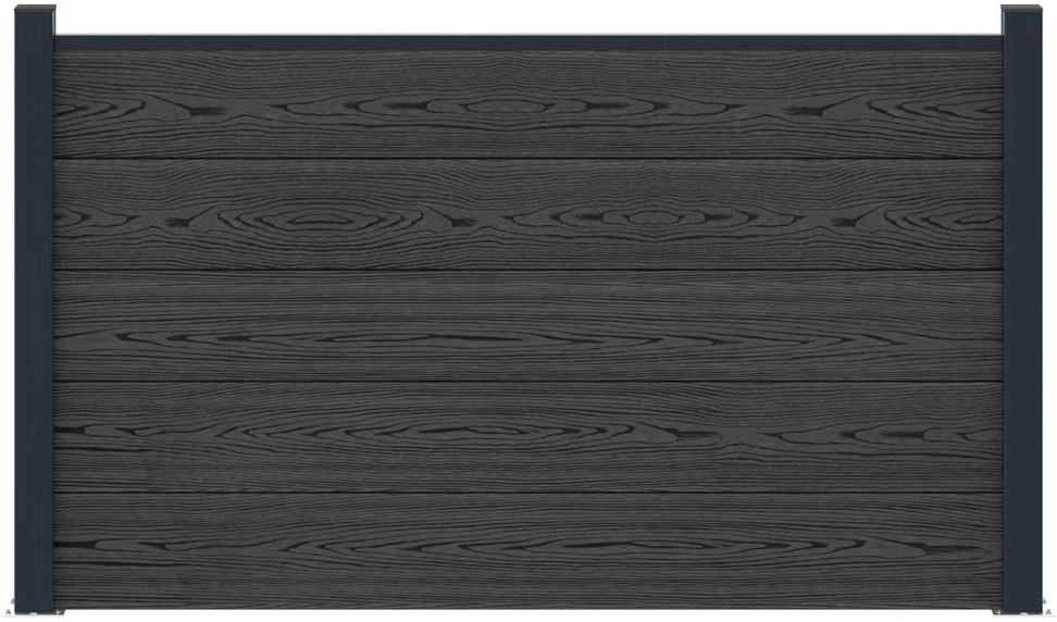 Tvoros rinkinys 180 x 105 cm WPC ir aliuminis Juoda