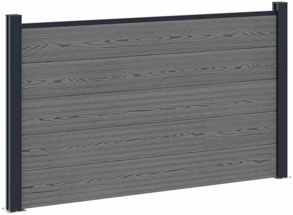 Tvoros rinkinys 180 x 105 cm WPC ir aliuminis Pilka