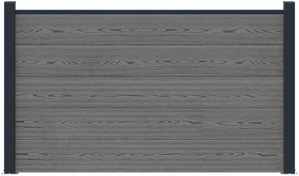 Tvoros rinkinys 180 x 105 cm WPC ir aliuminis Pilka