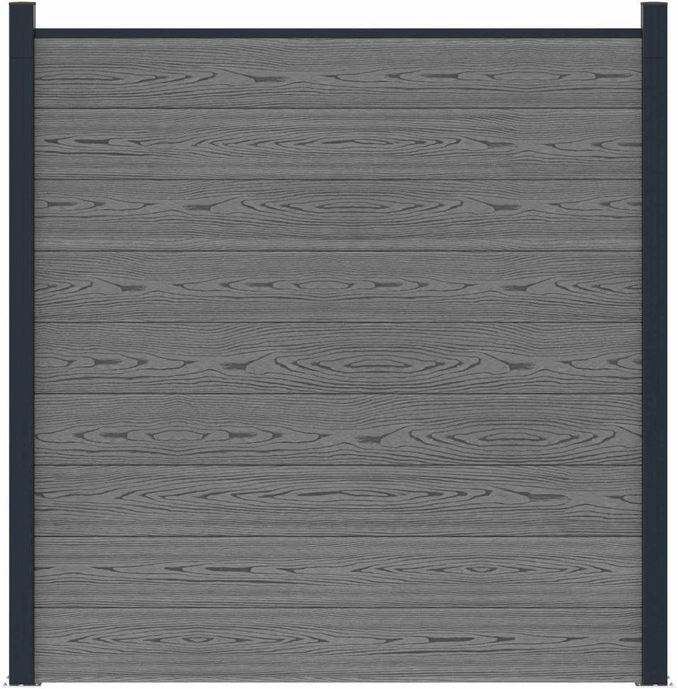 Tvoros rinkinys 180 x 186 cm WPC ir aliuminis Pilka