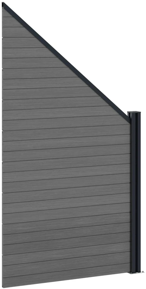 Tvoros rinkinys 446 x 186 cm WPC ir aliuminis Pilka