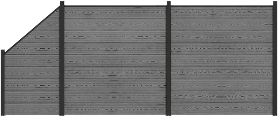 Tvoros rinkinys 446 x 186 cm WPC ir aliuminis Pilka