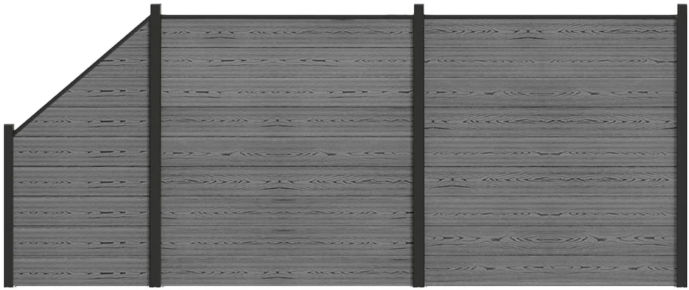 Tvoros rinkinys 446 x 186 cm WPC ir aliuminis Pilka