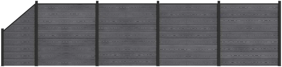 Tvoros rinkinys 5 vnt. 792 x 186 cm WPC ir aliuminis Pilka