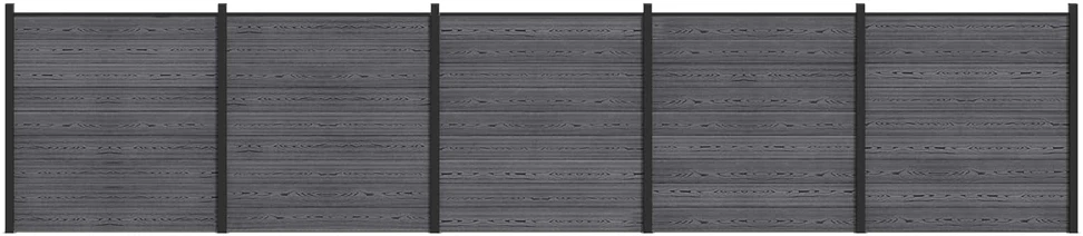 Tvoros rinkinys 5 vnt. 872 x 186 cm WPC ir aliuminis Pilka