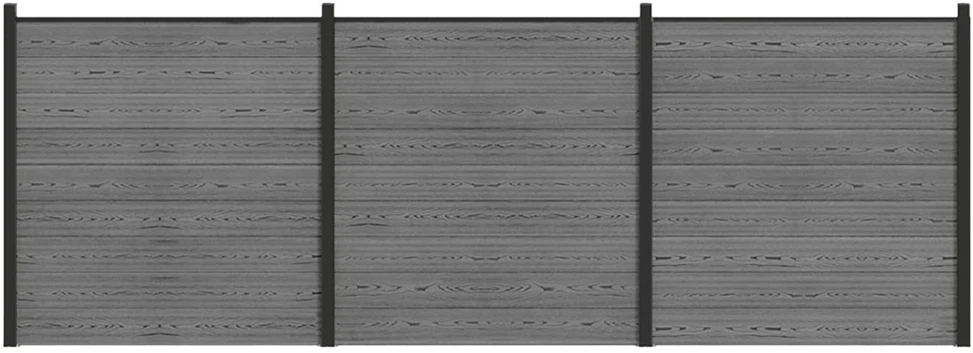 Tvoros rinkinys 526 x 186 cm WPC ir aliuminis Pilka