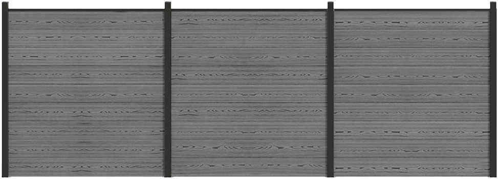Tvoros rinkinys 526 x 186 cm WPC ir aliuminis Pilka