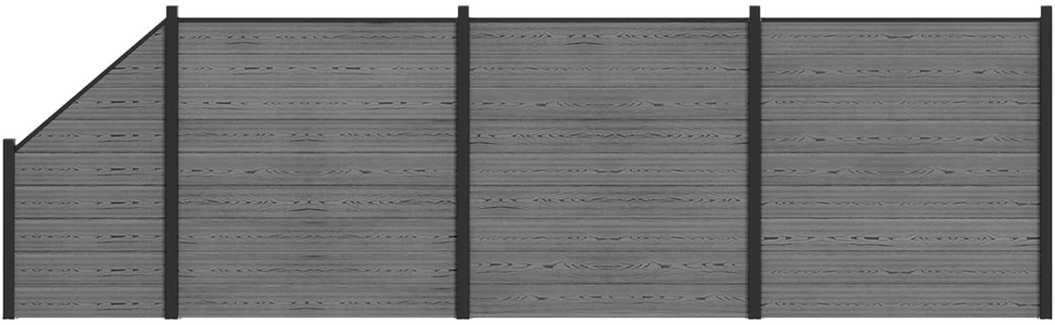 Tvoros rinkinys 619 x 186 cm WPC ir aliuminis Pilka