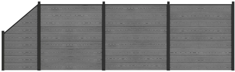 Tvoros rinkinys 619 x 186 cm WPC ir aliuminis Pilka