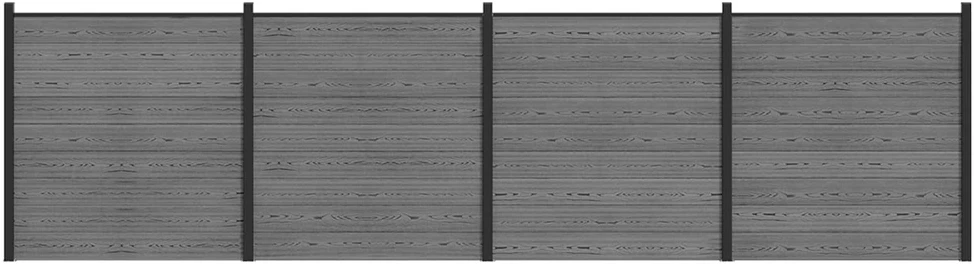 Tvoros rinkinys 699 x 186 cm WPC ir aliuminis Pilka