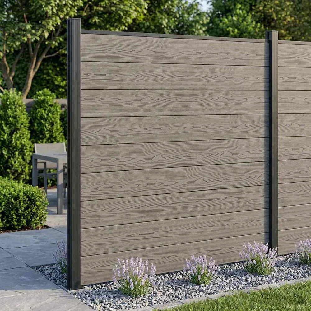 Tvoros rinkinys 7 vnt. 1218 x 186 cm WPC ir aliuminis Pilka