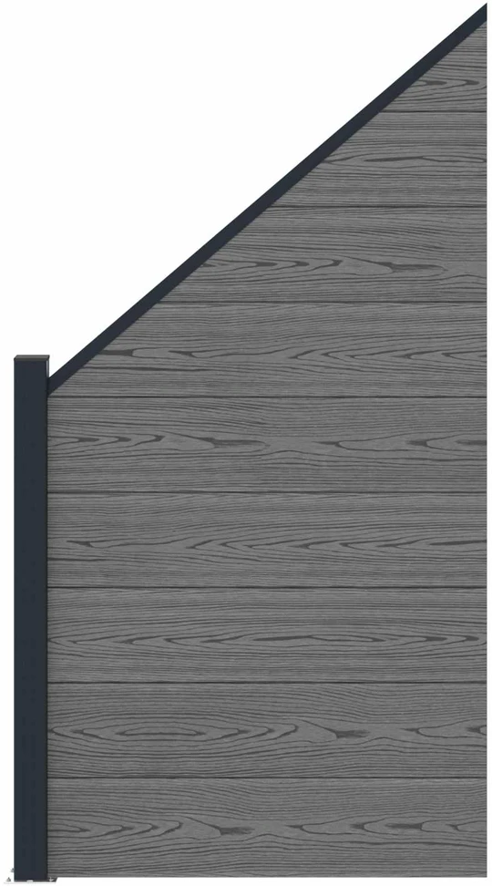 Tvoros rinkinys 95 x 180 cm WPC ir aliuminis Pilka