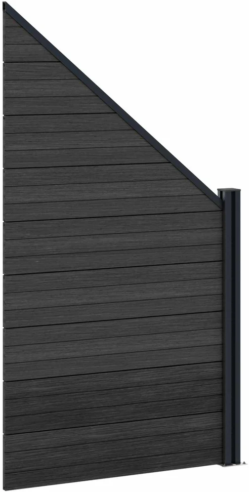 Tvoros rinkinys 95 x 180 cm WPC ir aliuminis Juoda