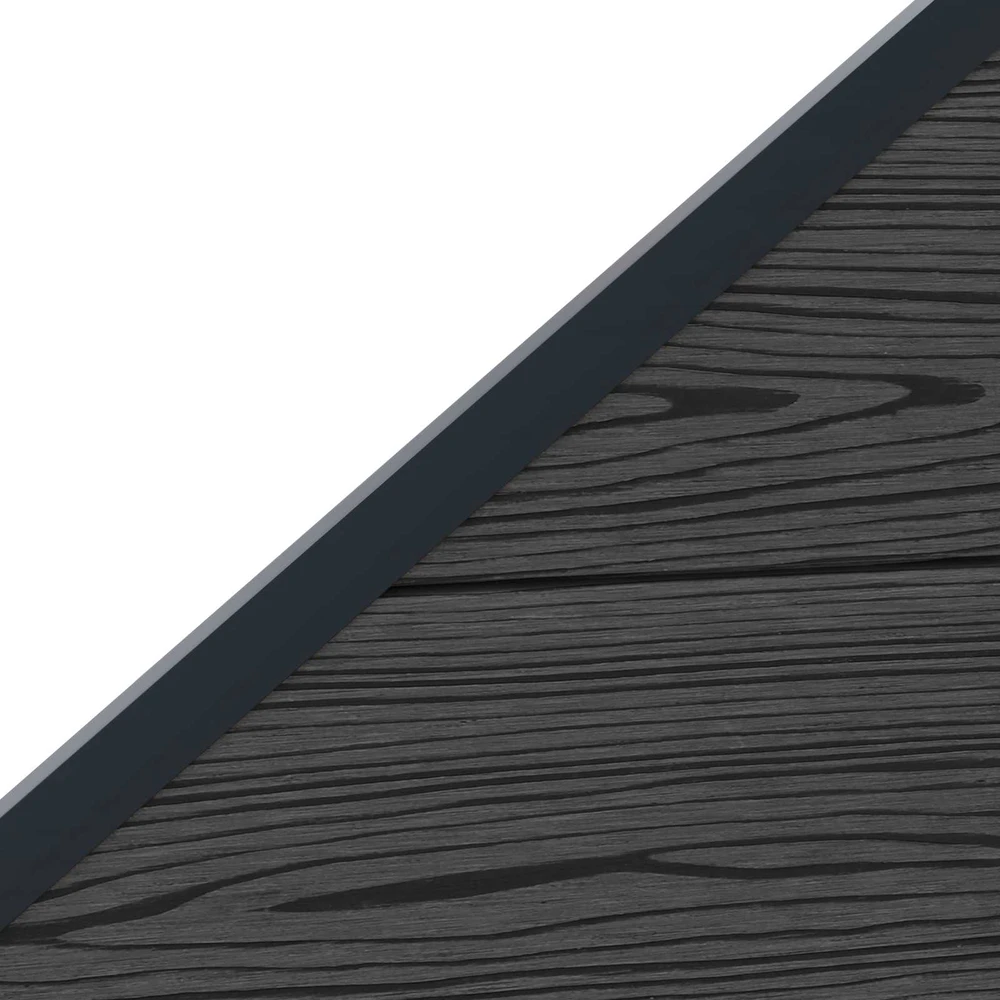 Tvoros rinkinys 95 x 180 cm WPC ir aliuminis Juoda