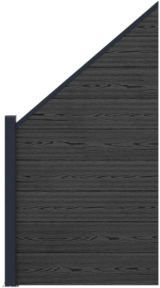 Tvoros rinkinys 95 x 180 cm WPC ir aliuminis Juoda