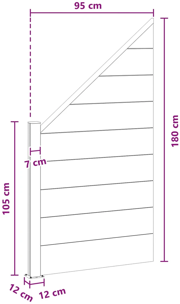 Tvoros rinkinys 95 x 180 cm WPC ir aliuminis Ruda
