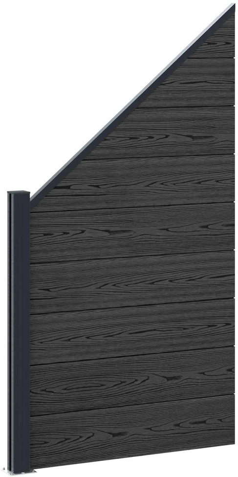 Tvoros rinkinys 95 x 180 cm WPC ir aliuminis Juoda