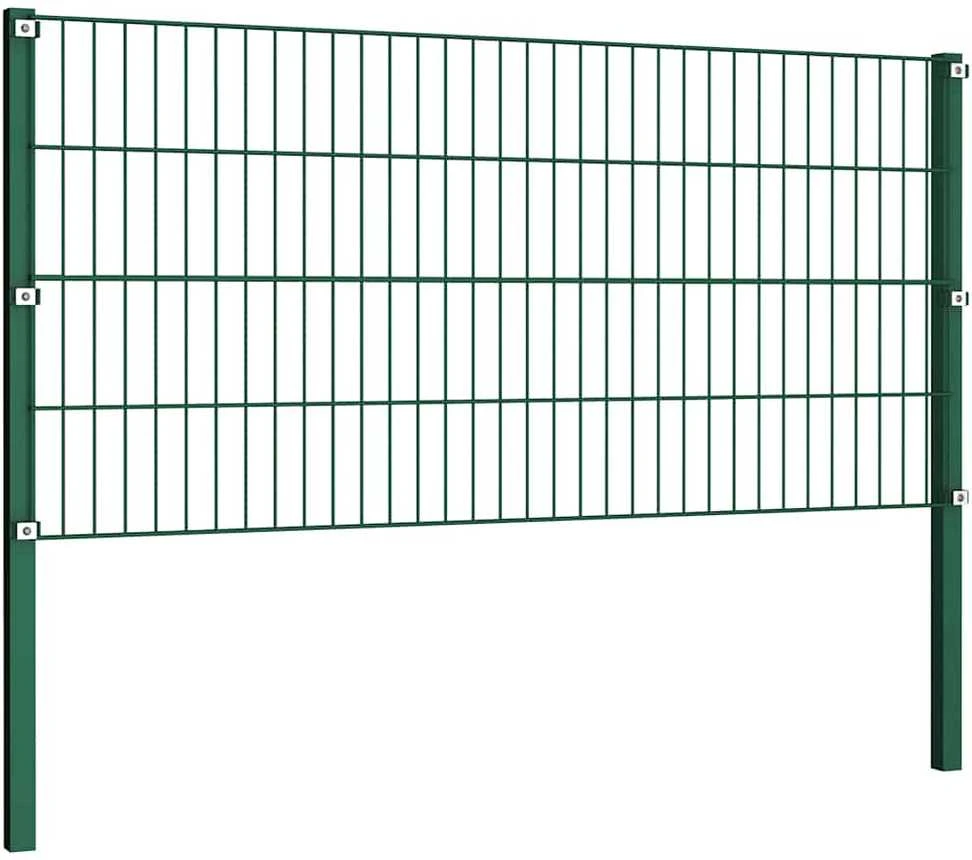 Tvoros segmentai su stulpais, žalios sp., 11,9x0,8m, geležis