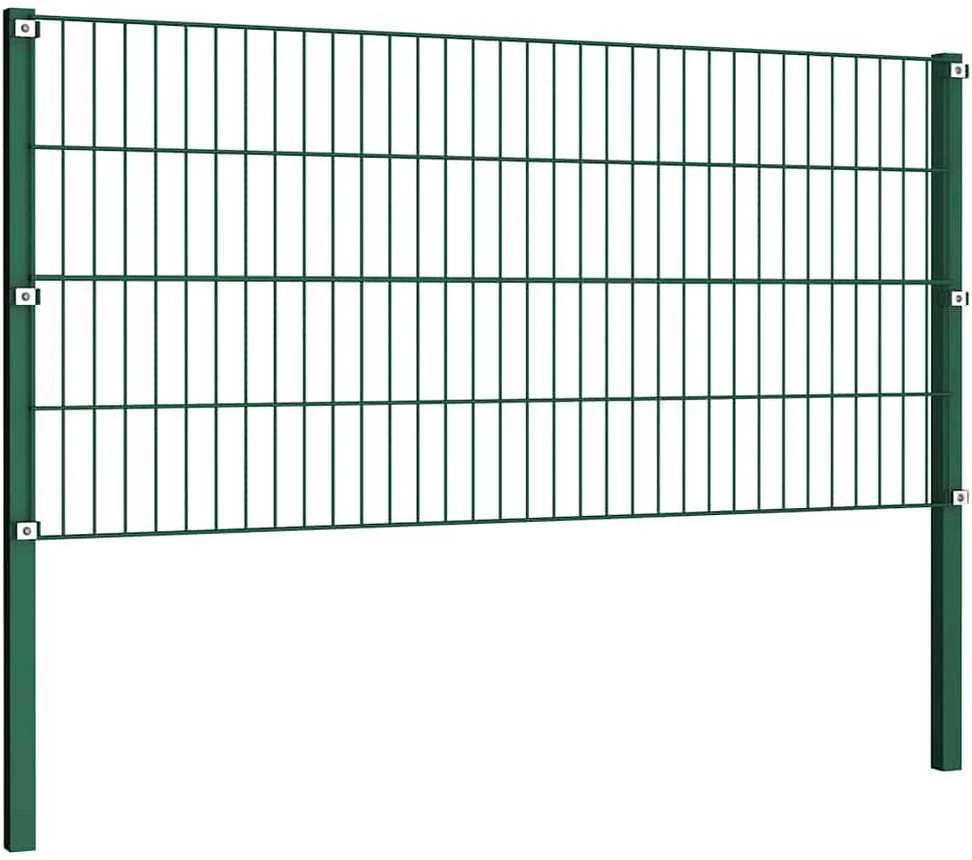 Tvoros segmentai su stulpais, žalios sp., 15,3x0,8 m, geležis