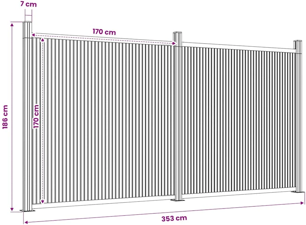 Tvoros segmentas, rudos spalvos, 353x186cm, WPC
