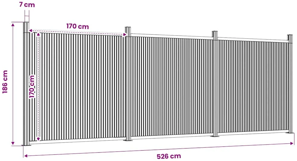 Tvoros segmentas, rudos spalvos, 526x186cm, WPC