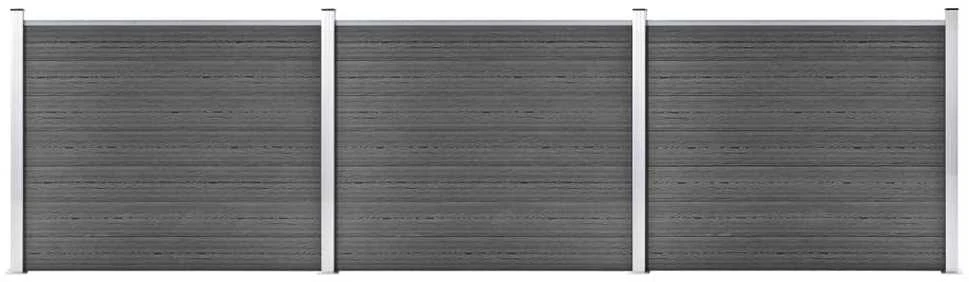 Tvoros segmentų rinkinys, juodas, 526x146cm, WPC