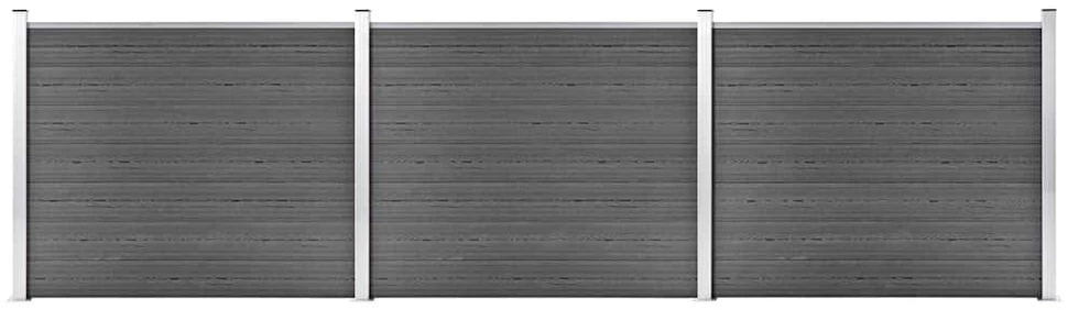 Tvoros segmentų rinkinys, juodas, 526x146cm, WPC