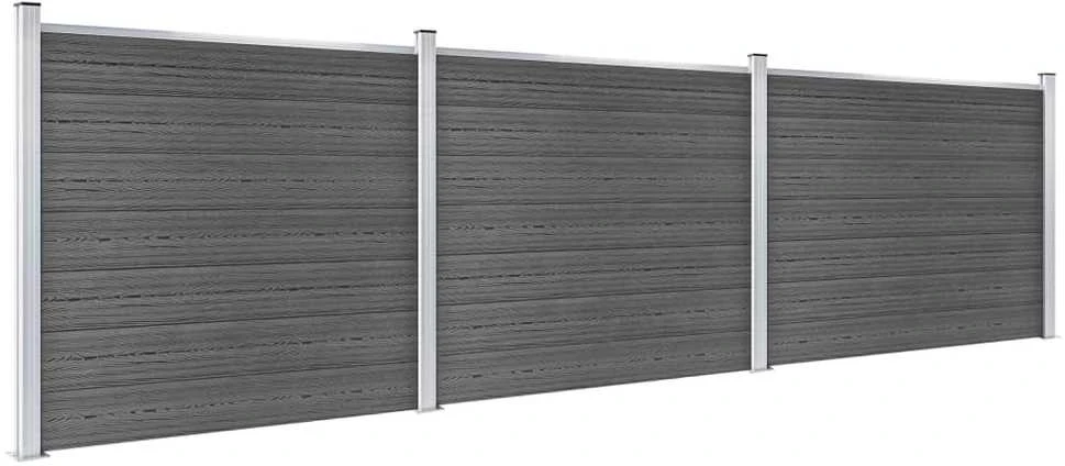Tvoros segmentų rinkinys, juodas, 526x146cm, WPC