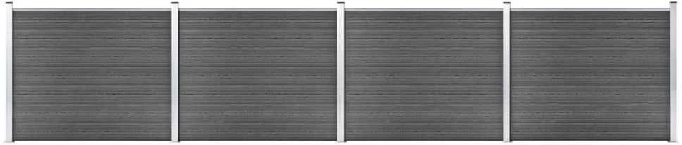 Tvoros segmentų rinkinys, juodas, 699x146cm, WPC