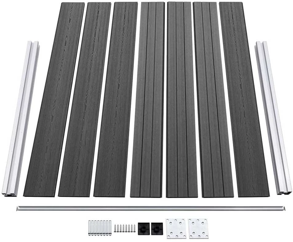 Tvoros segmentų rinkinys, juodas, 699x146cm, WPC