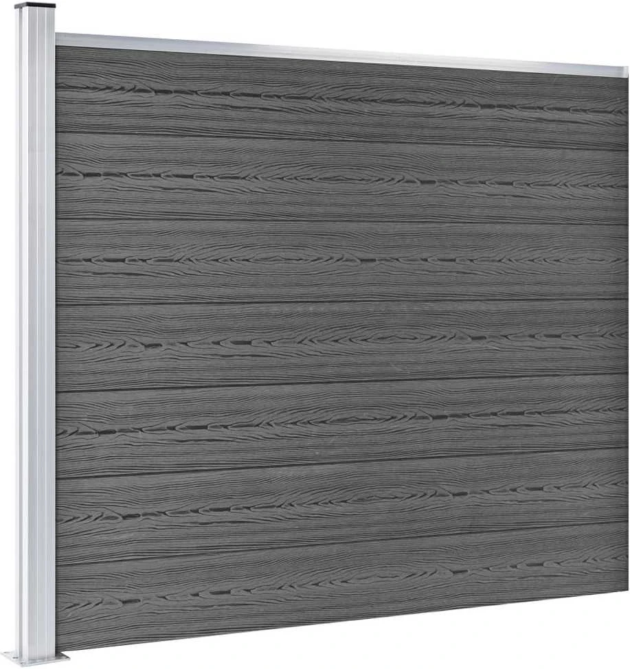 Tvoros segmentų rinkinys, juodas, 699x146cm, WPC