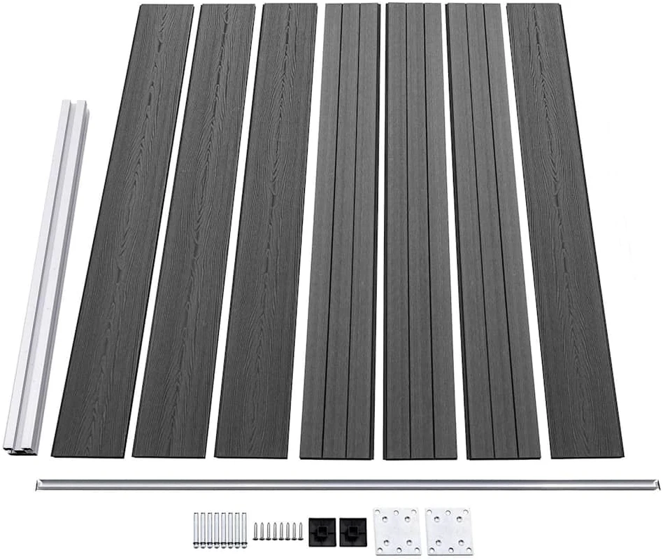 Tvoros segmentų rinkinys, juodas, 699x146cm, WPC