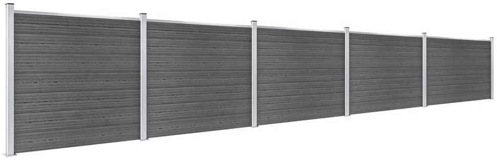 Tvoros segmentų rinkinys, juodas, 872x146cm, WPC