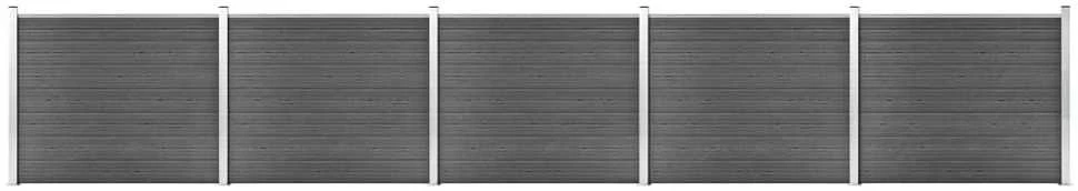 Tvoros segmentų rinkinys, juodas, 872x146cm, WPC