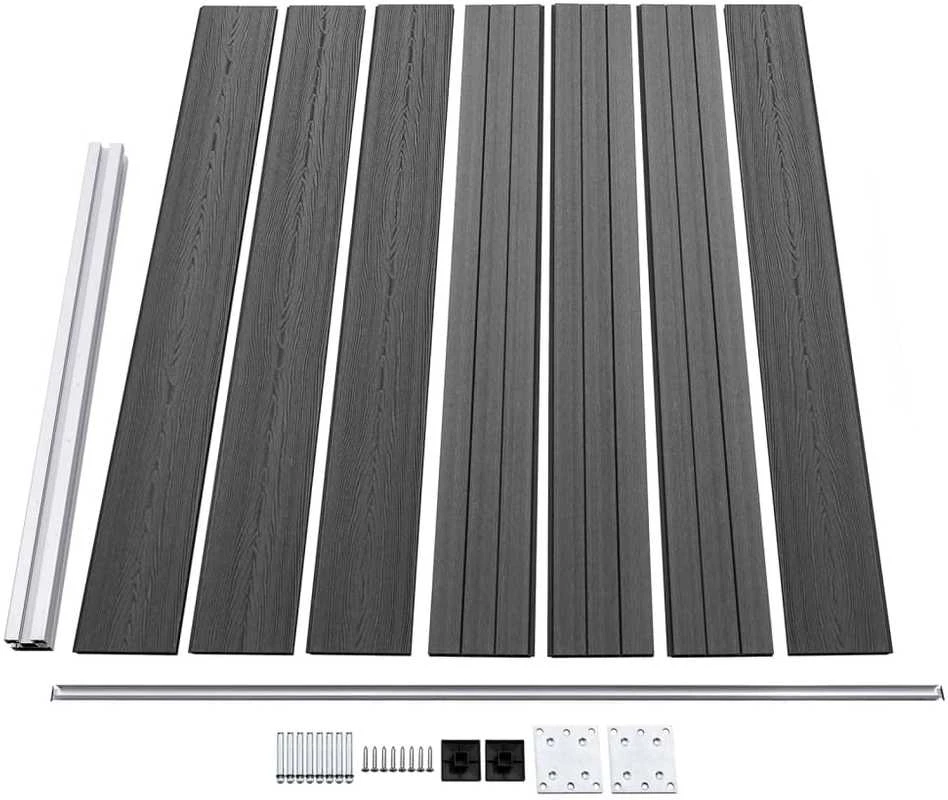 Tvoros segmentų rinkinys, juodas, 872x146cm, WPC