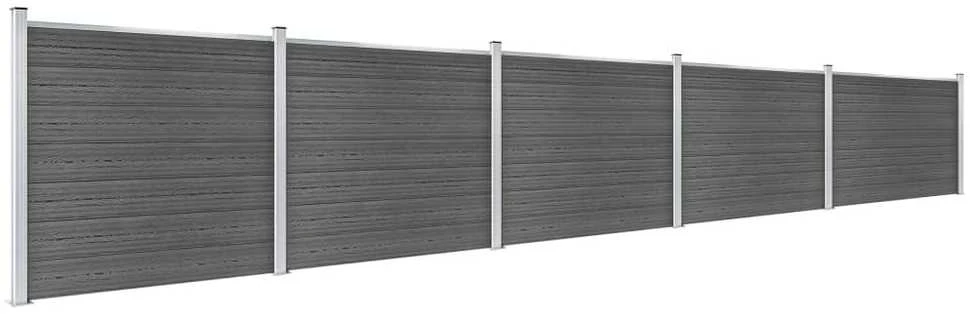 Tvoros segmentų rinkinys, juodas, 872x146cm, WPC