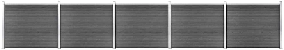 Tvoros segmentų rinkinys, juodas, 872x146cm, WPC