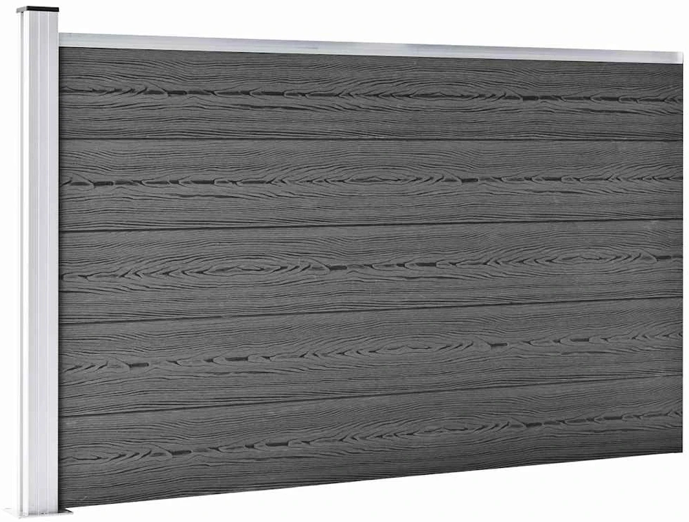 Tvoros segmentų rinkinys, juodos spalvos, 526x105cm, WPC