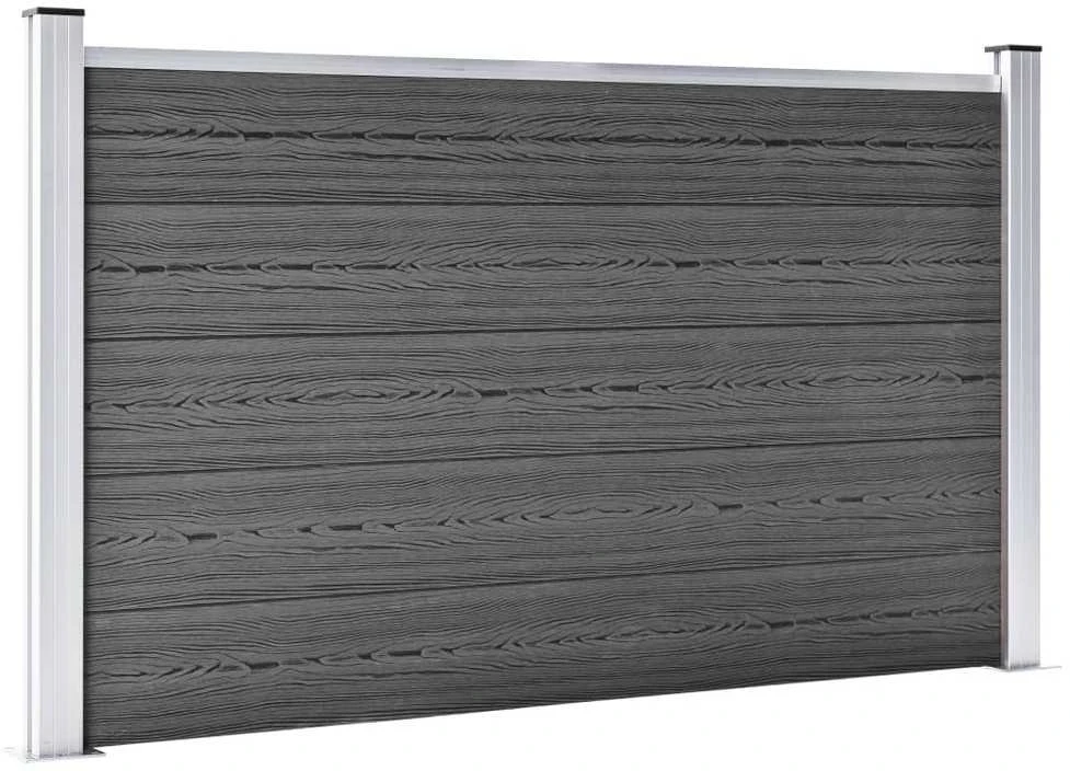 Tvoros segmentų rinkinys, juodos spalvos, 526x105cm, WPC
