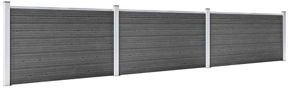 Tvoros segmentų rinkinys, juodos spalvos, 526x105cm, WPC