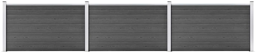 Tvoros segmentų rinkinys, juodos spalvos, 526x105cm, WPC