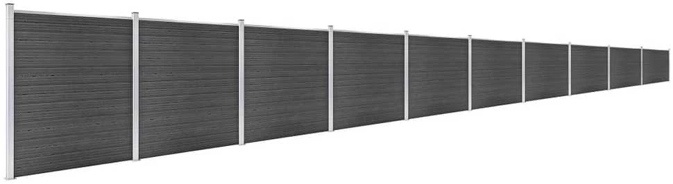 Tvoros segmentų rinkinys, juodos spalvos, 1737x186cm, WPC