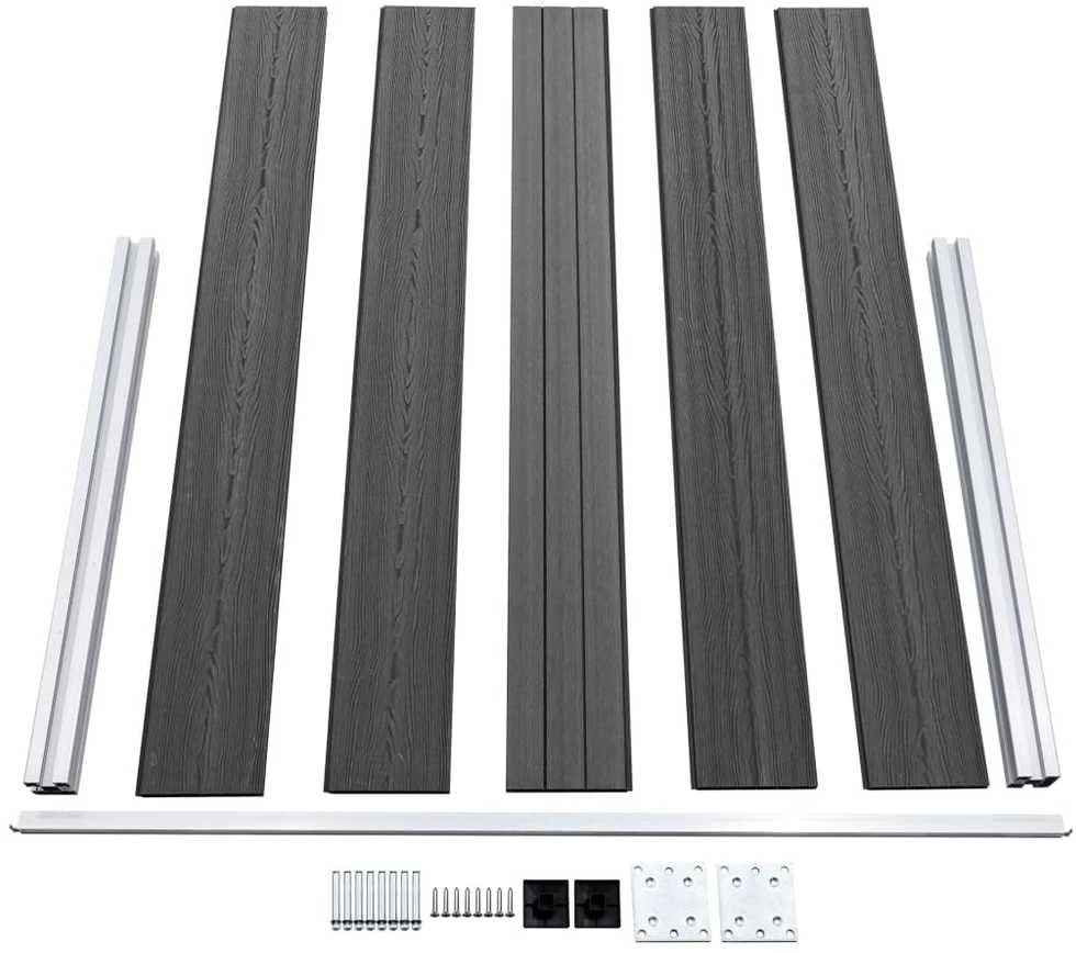 Tvoros segmentų rinkinys, juodos spalvos, 526x105cm, WPC
