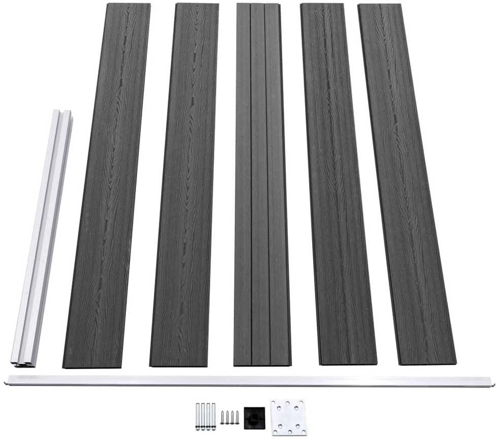 Tvoros segmentų rinkinys, juodos spalvos, 526x105cm, WPC