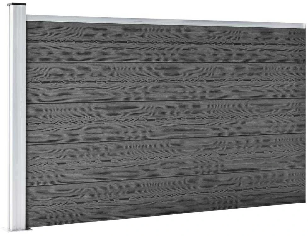 Tvoros segmentų rinkinys, juodos spalvos, 526x105cm, WPC